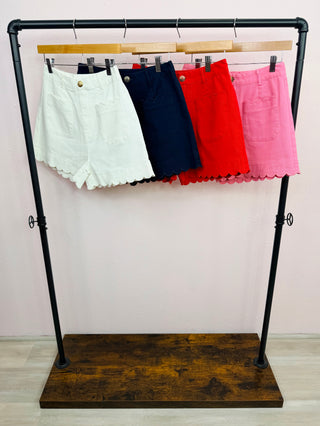Scalloped Sweetheart Shorts (Red)