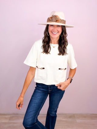 Horsebit of Charm Top - Snow Ivory