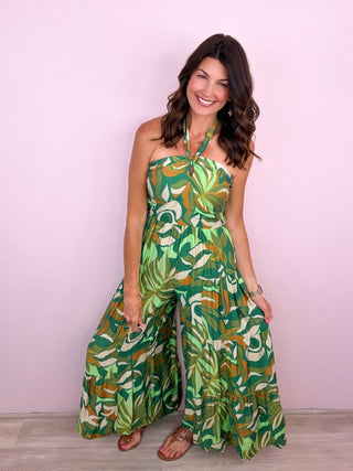 Spring Fling Halter Neck Jumpsuit
