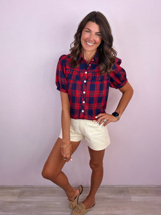 Plaid & Proper Top - Red