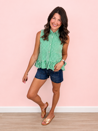 RISEN Patch Pocket Denim Shorts
