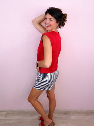 Sunny Stripe Shorts (Navy)