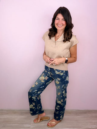 MICA Floral Crush Wide Leg Denim