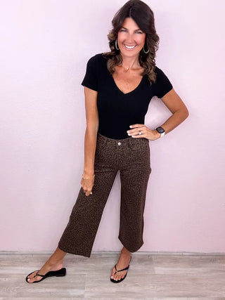 LMTD! MICA Leopard Wide Leg Denim