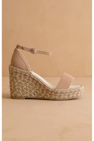 Whip Stitch Espadrille Platform Wedge Sandal