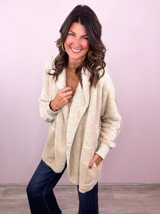 Teddy Bear Hooded Faux Fur Jacket