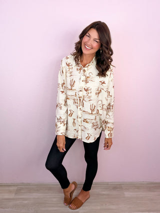 West Texas Social Club Button Up Top