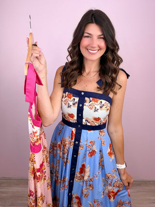 Sweet Magnolia Midi Dress (Navy)