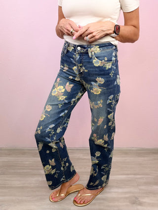 MICA Floral Crush Wide Leg Denim