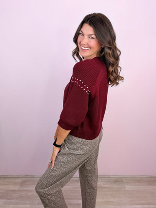 Added Edge Sweater (Burgundy)