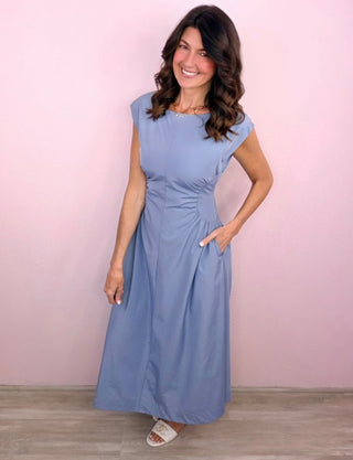 Ruched Waist Midi Dress