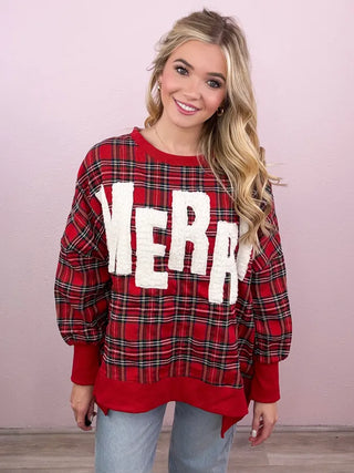 MERRY Plaid Pullover