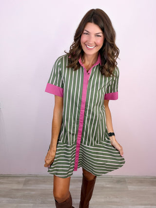 Side Note Dress (Army)