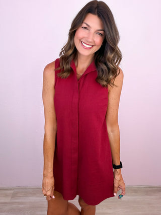 Signature Shift Dress (Crimson)