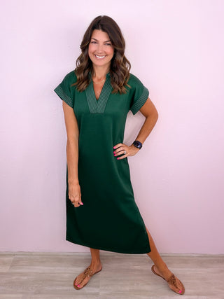 Effortlessly Elevated Midi Dress (Forest)