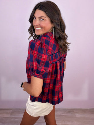 Plaid & Proper Top - Red