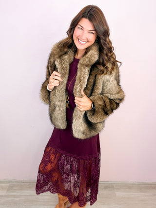 A Little Romance Lace Midi Dress - Wine