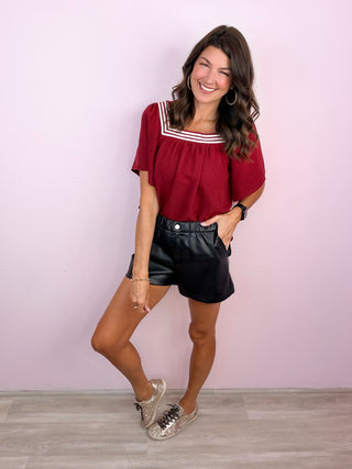 Everyday Rally Top (Maroon)
