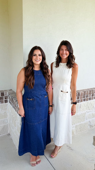 Charming Sophistication Midi Dress (Ecru)