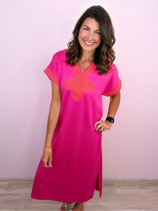 Effortlessly Timeless Midi Dress (Pink)