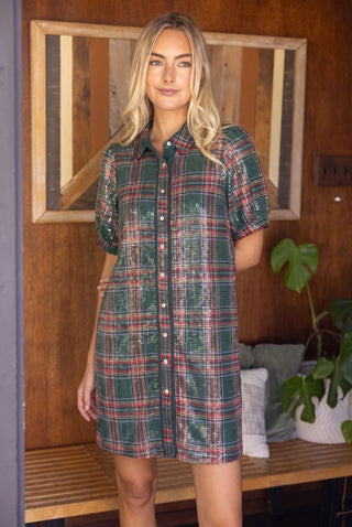 Polished Plaid Moment Dress