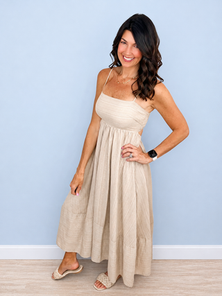 Sweet Simplicity Midi Dress (Sand)