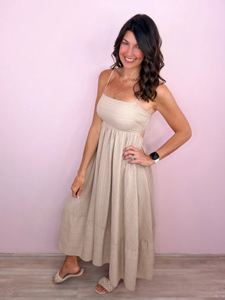 Sweet Simplicity Midi Dress (Sand)