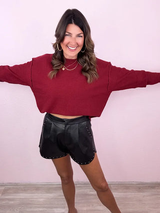 Styled Out Faux Leather Shorts