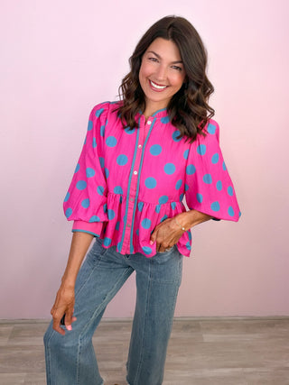Spot On Blouse (Pink)