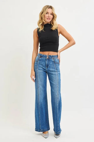 RISEN Raw Seam Wide Leg Denim