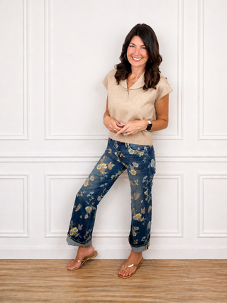 MICA Floral Crush Wide Leg Denim