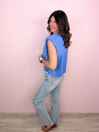 Minimal Moment Top (Blue)