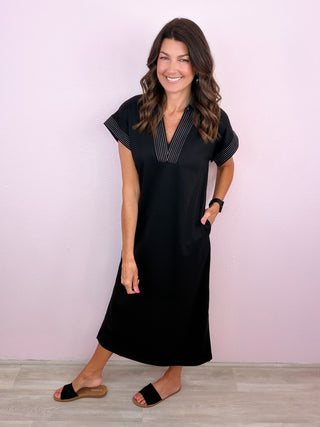 Effortlessly Elevated Midi Dress (Black)