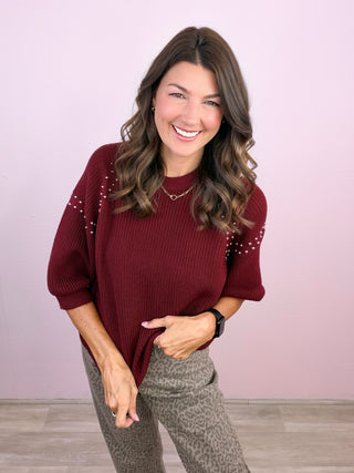 Added Edge Sweater (Burgundy)