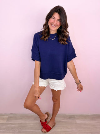 Everyday Essential Knit Top (Navy)