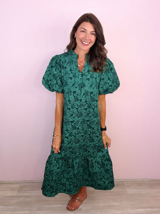 Gracefully Yours Midi Dress (Hunter)