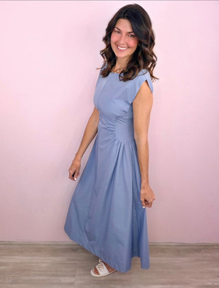 Ruched Waist Midi Dress