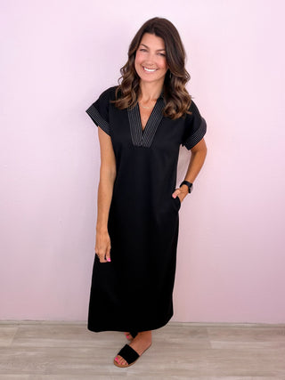 Effortlessly Elevated Midi Dress (Black)