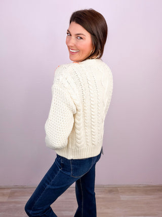 LOVESTITCH® Leona Cable Zip Up Cardigan