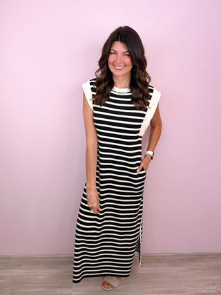 Clean Lines Midi Dress (Black)