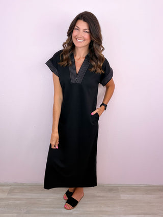 Effortlessly Elevated Midi Dress (Black)