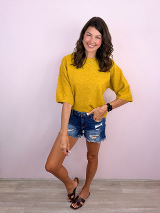 Everyday Luxe Knit Top (Chartreuse)