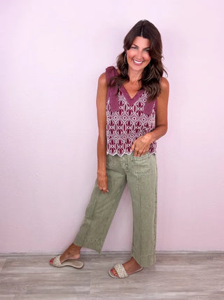 ENTRO Patch Pocket Wide Leg Denim