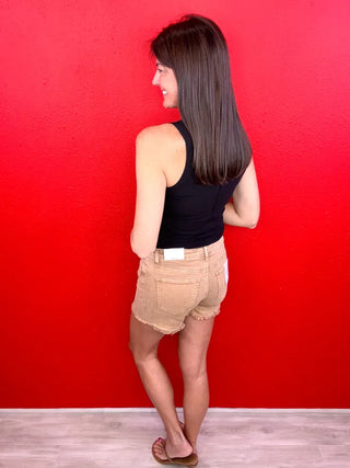 Frayed Hem Denim Shorts