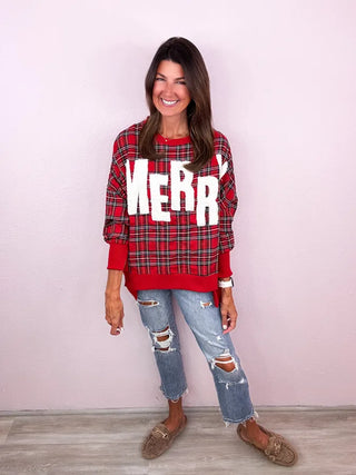 MERRY Plaid Pullover