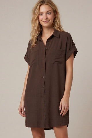 All Agendas Shirt Dress (Brown)