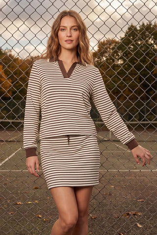 The Weekend Trip Striped Skort Set