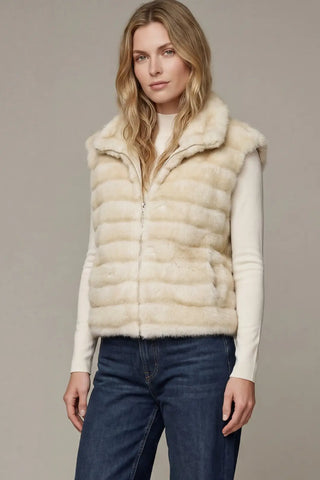 Après Chic Plush Faux Fur Vest - Cream