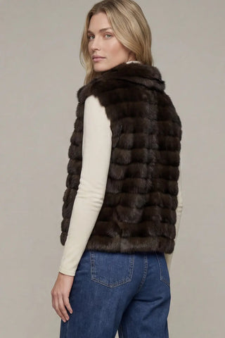Après Chic Plush Faux Fur Vest - Brown