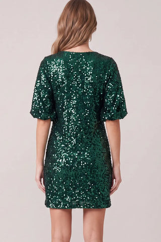 Meet Me at Midnight Sequin Dress - Green